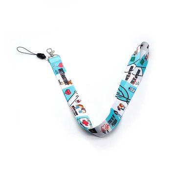 

20pcs/lot Grey's Anatomy TV Show Lanyard ID Holder Watercolor Doctors Nurse Lanyards Phone Badge Holder Lariat Key Ring S25