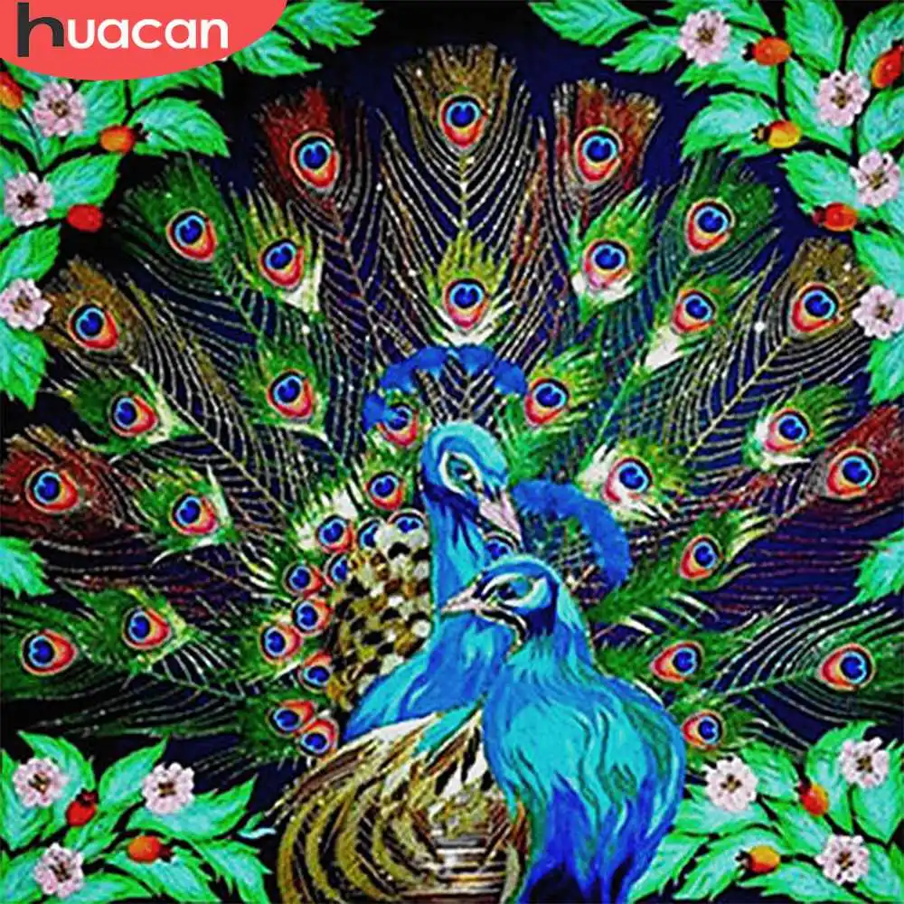 

HUACAN Diamond Embroidery Peacocks 5d Diamond Painting Full Drill Square Animals Diamond Mosaic Sale Rhinestones Pictures