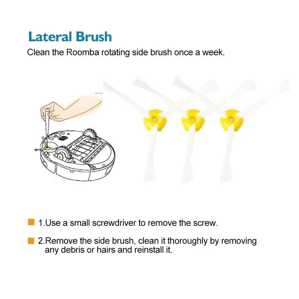 3 шт. боковая щетка 3-вооруженные для iRobot Roomba 500 600 700 серии 510 530 532 550 560 620 625 760 770 780 Пылесосы Запчасти