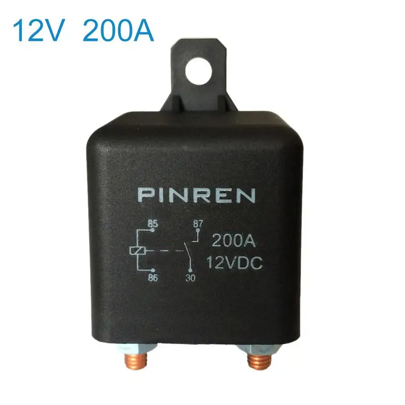 

12V Automotive Car Switch Start Relay Normally Open Start Relay 4-Pin Start Heavy Duty Car ON/OFF Switch Relay 200A 14VDC