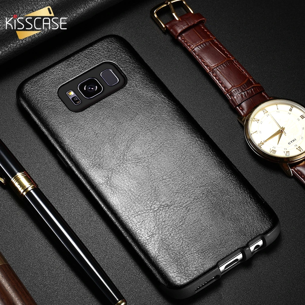 KISSCASE Retro Leather Phone Case For Samsung Galaxy S10 S9 S8 Plus Lite Business Horse Cover Coque Fundas Capa |