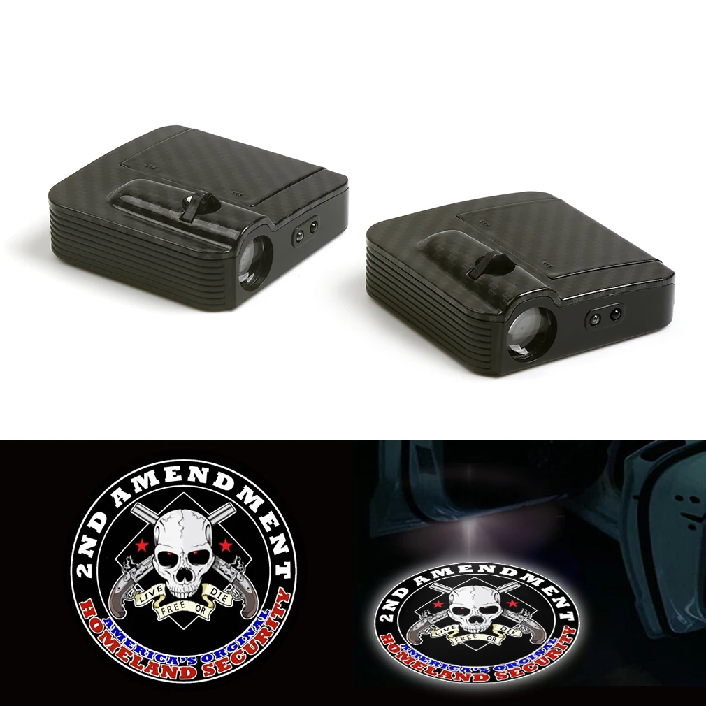 

Fit For Scary Skull Wireless Car Door Courtesy Logo Welcome Projector Ghost Led Light 12V