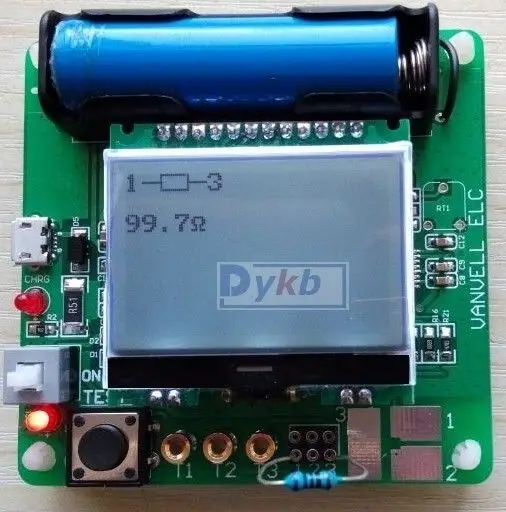 DYKB Mega328 транзистор тест er ESR метр цифровой комбинированный транзистор тест er Диод Триод индуктор Емкость MOS/PNP/NPN+ тестовый зажим
