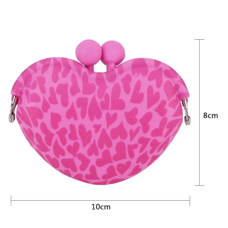 Heart Shape Coins Purse Sweet Cute Creative Women Girls Silicone Mini Heart Clip Hasp Key Coin Holder Wallet Kids Wallets Gifts