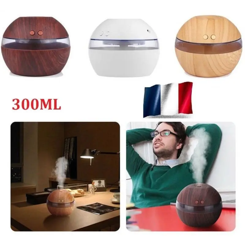 

Aroma Air Diffuser Wood Ultrasonic 300ML USB LED Electric Humidifier For home Essential Oil Aromatherapy Cool Mist Maker