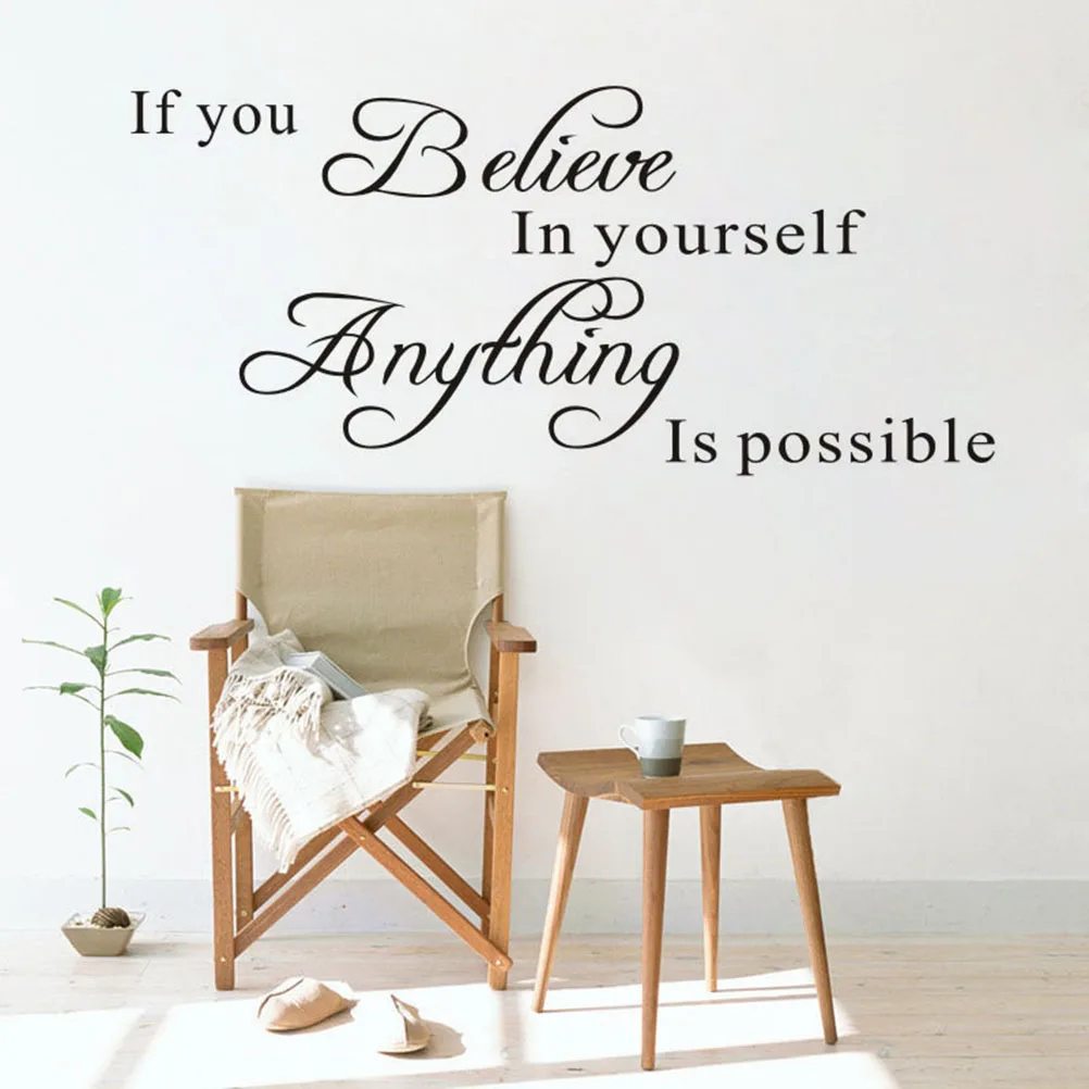 

1pc If You Believe In Yourself Anything Is Possible Quote Sign Words Wall Stickers Wall Decals Wallpaper Home Decor