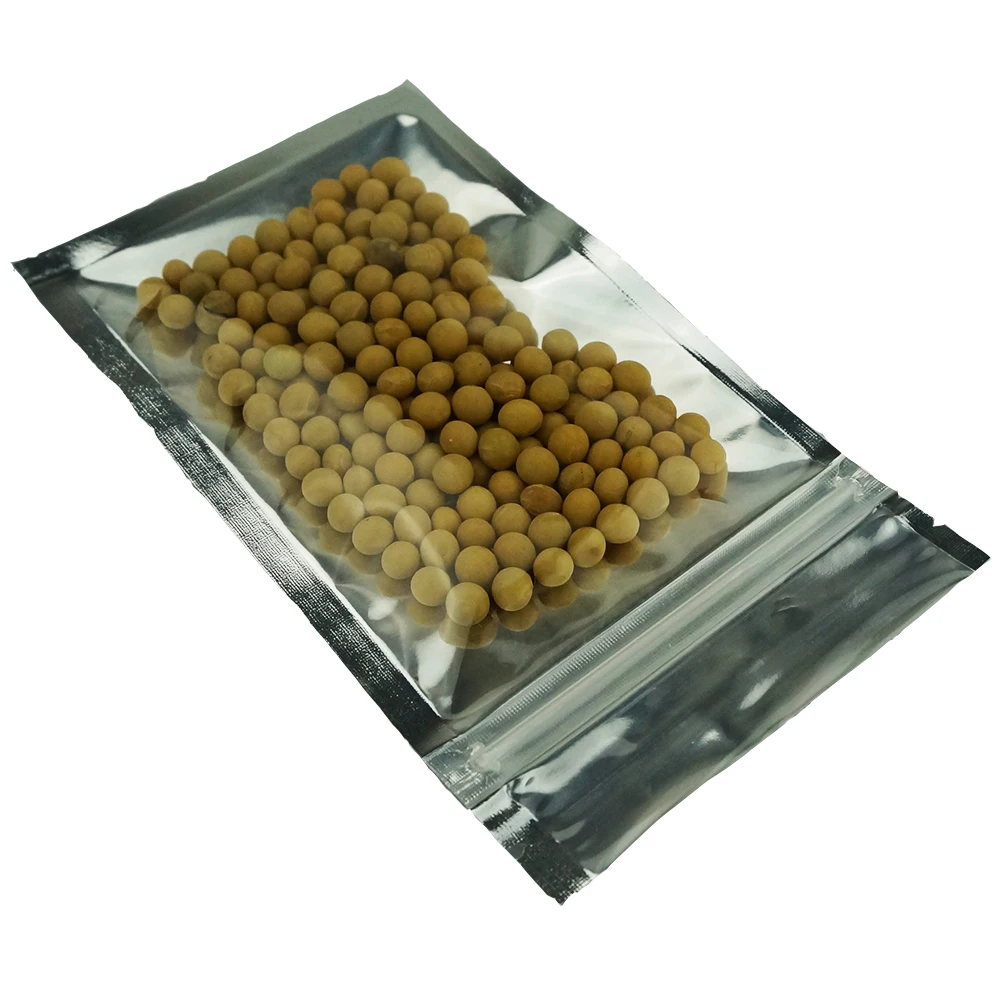 100pcs One Side Clear Aluminium Foil Plastic Zipper Grip Resealable Bags - Self Sealing Pouch Food Grade Gift / Snack Packaging 3