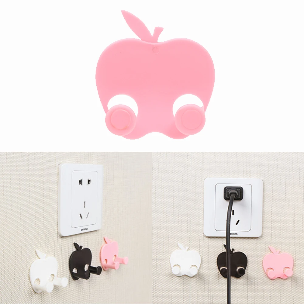 

5 piece/set Finishing Plug Holder Hook Wall Sticky Hanger Storage Rack Self Adhesive Hooks Kitchen Home Storage Organizer