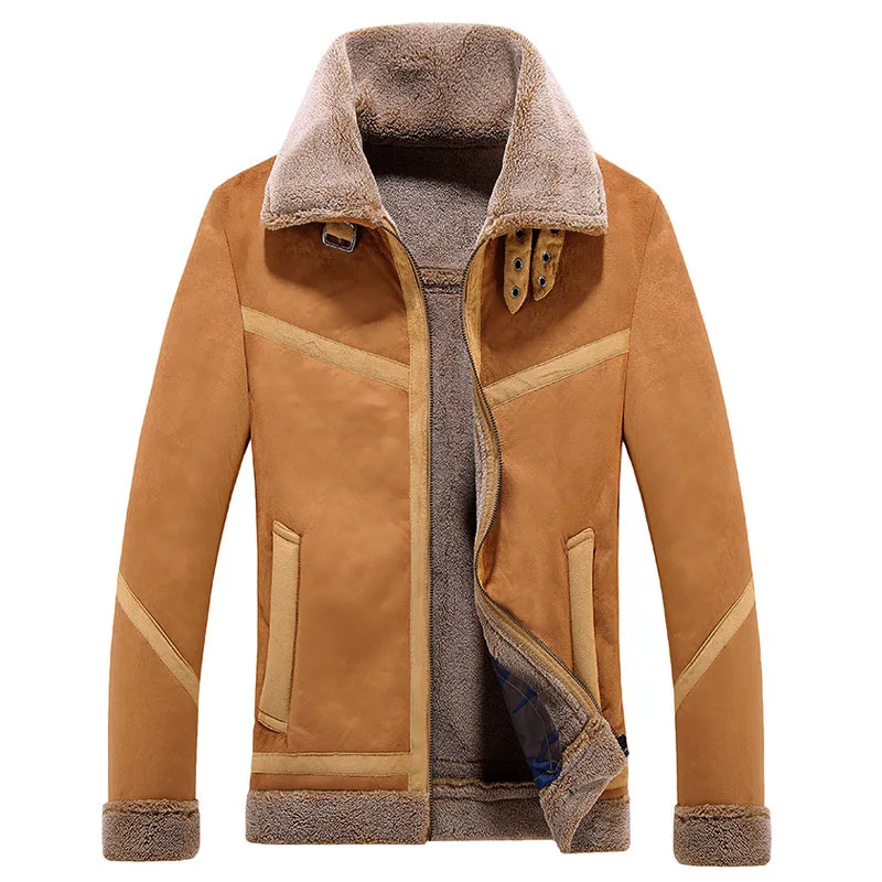 

Autumn Winter Male Outdoor Trekking Hiking Hunting Dress Leather Clothing Windproof Increase Down Thickening Loose Men Coat