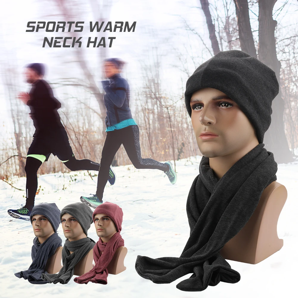 Winter Windproof Hiking Caps Anti static Beanie Hat Scarf Set Neck Warm