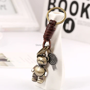 

500 pcs/lot Women Metal Teddy Bear Doll Key Chain Creative Gifts Bronze Keychain Key Ring Trinket