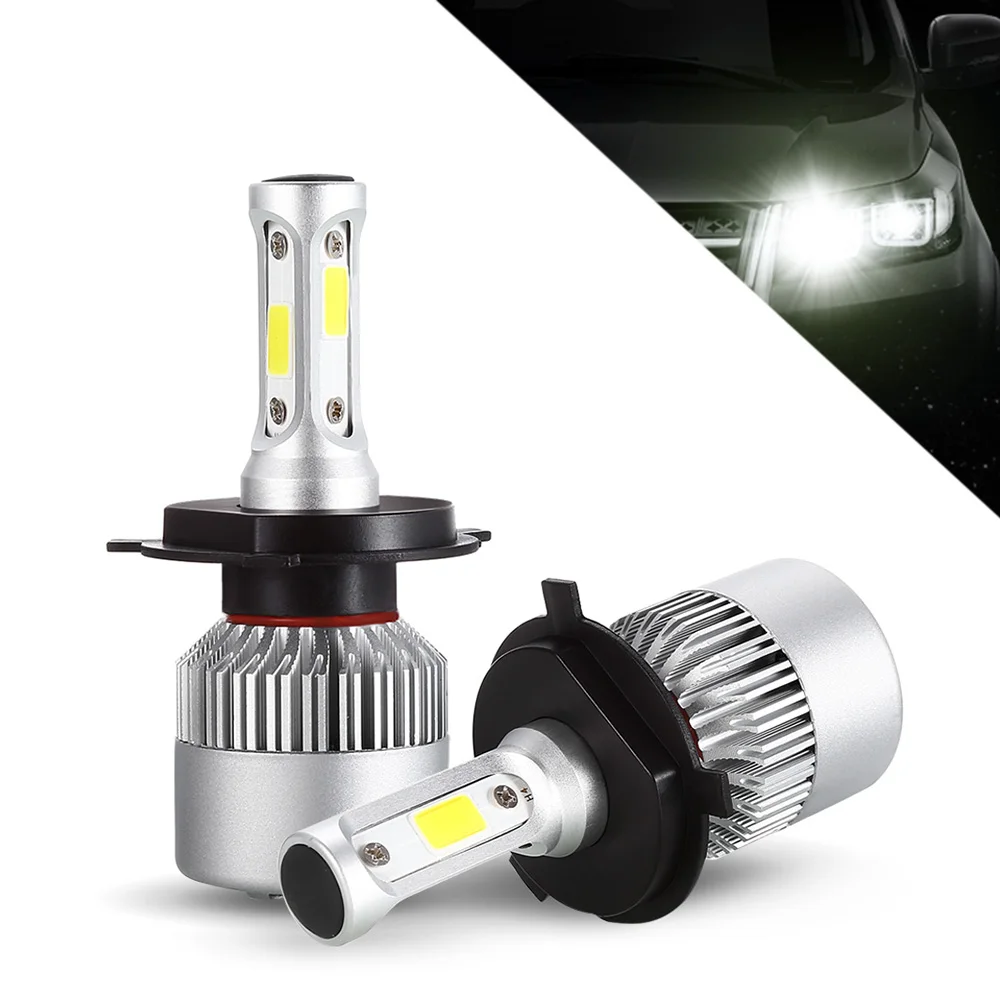 

One Pair 6000K S2 H4 Car LED Headlight Auto 9 - 30V 72W 7200LM Front Lamp For Automotivo