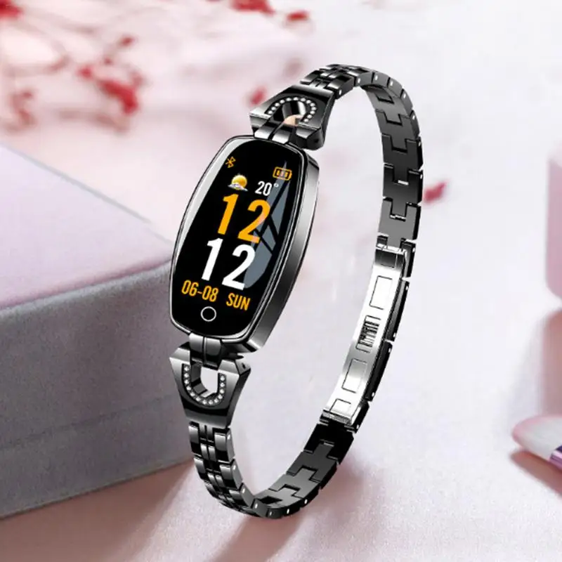 

H8 Smart Bracelet Exquisite Women Bracelet Alloy HD Color Screen Waterproof Heart Rate Blood Pressure Monitoring