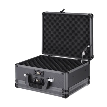 

Double Sided Storage Box Aluminum Stoarge Case With 2 Combination Locks Security Carry Jewelry Storage Box Accessory
