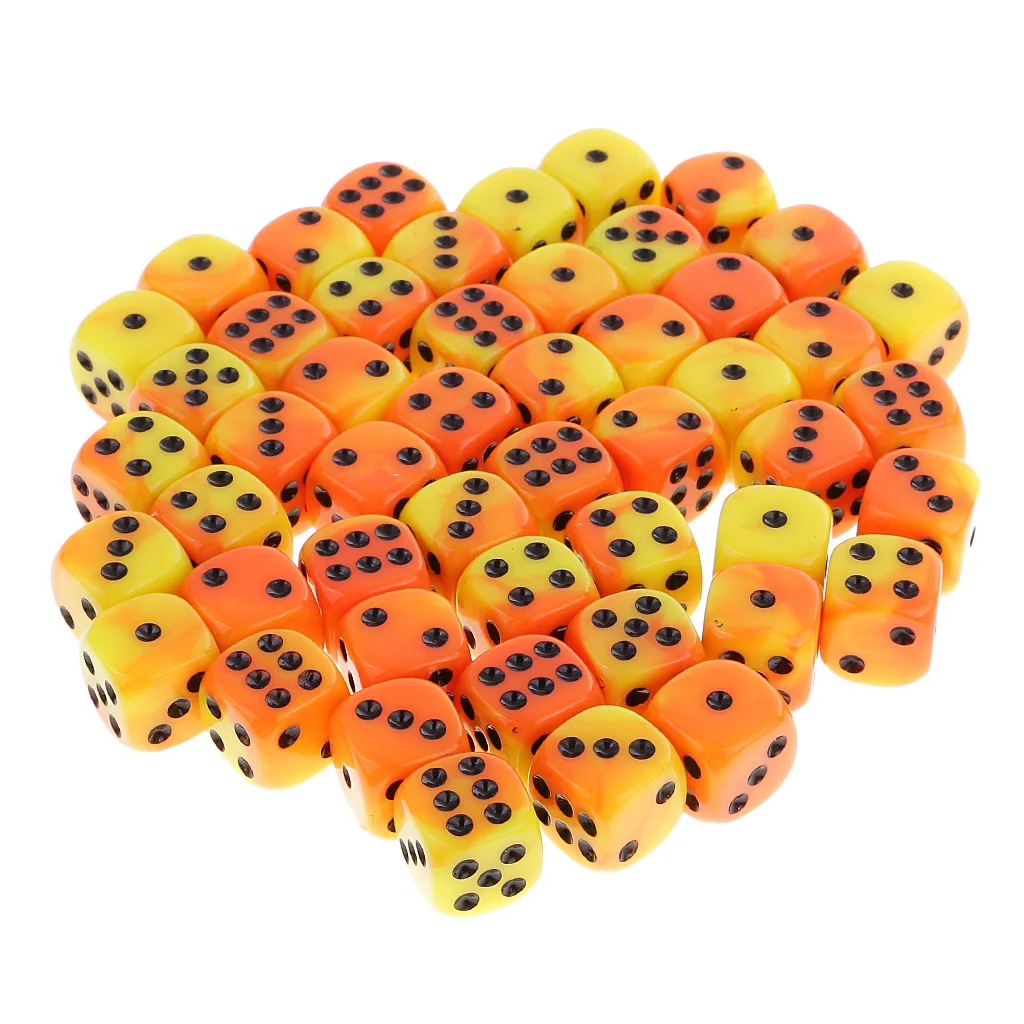 Hot Sale 50 Pieces Six Sided D6 Dice Digital Dices Dungeon & Dragons