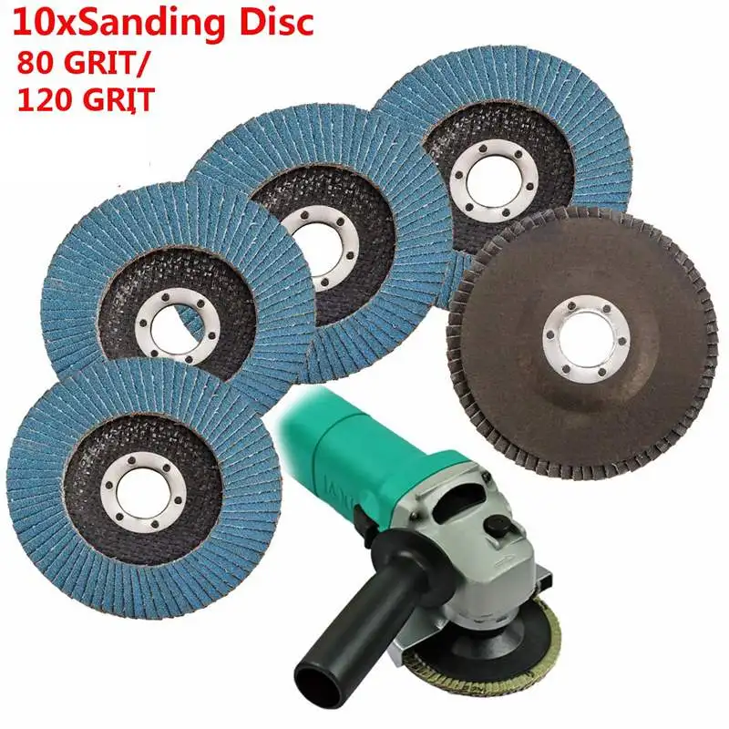 80 Grit / 120 Grit Flap Discs 10 pcs/set Angle Grinder Sanding Flap