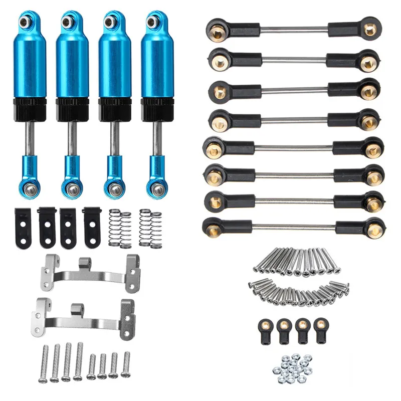 

WPL Upgrade Ball Head Rod+4PCS Front Rear ShockAbsorber+Refit Traction Link For 1/16 RC Car