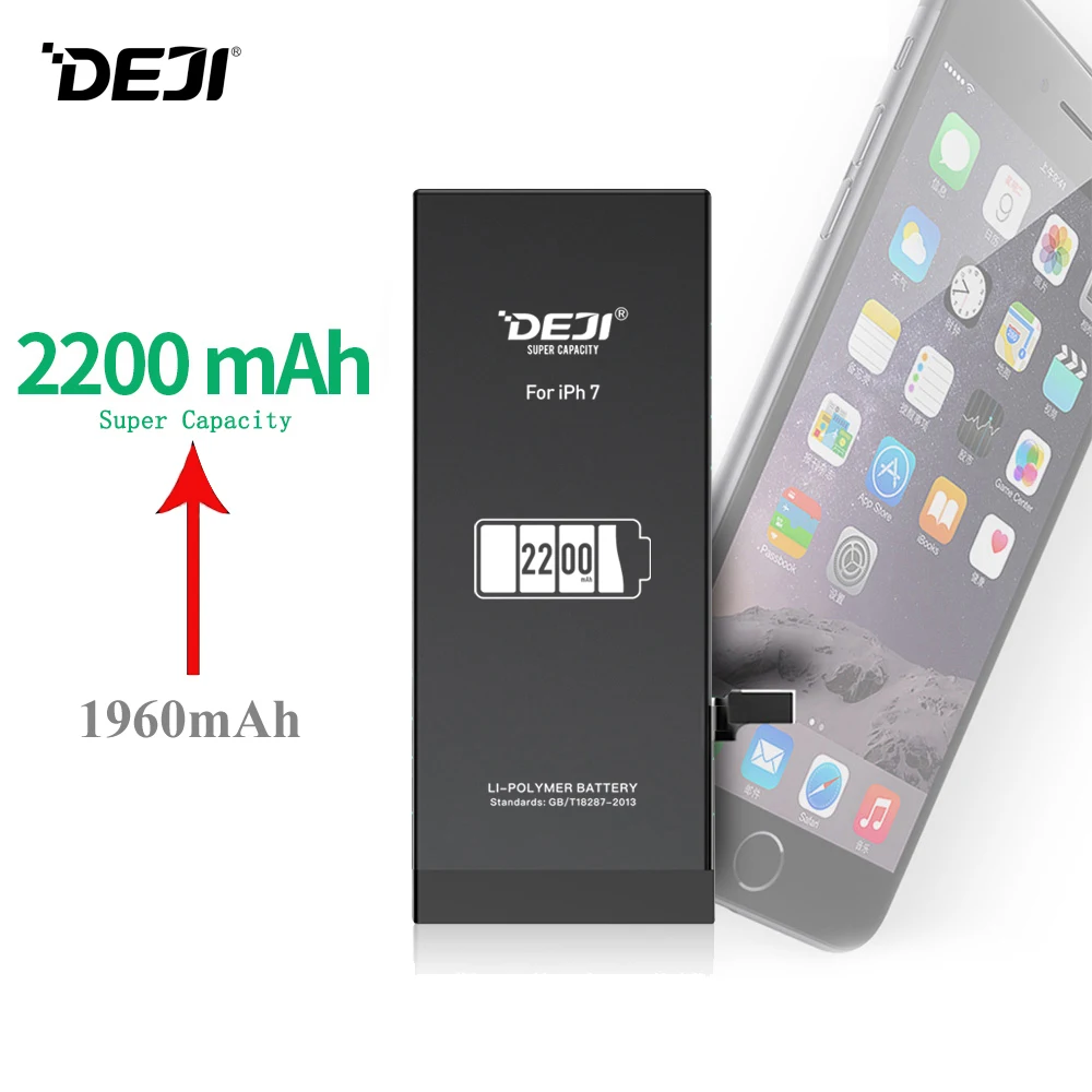 Deji батарея для iPhone 7 7G Apple iPhone7 2200mAh Высокая реальная большая емкость литий