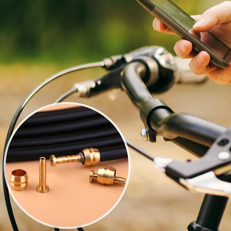 

4 Pairs Bicycle Bike Hydraulic Disc Brake Hose Pressing Ring + T Needle Cycling Brake Tubing Olive Head Oil Needle Accessories