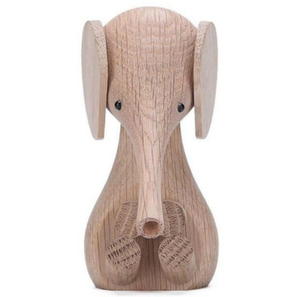 

Nordic Design Animal Lovely Wooden Elephant Miniature Home Decor Figurines Table Decoration Kids Room