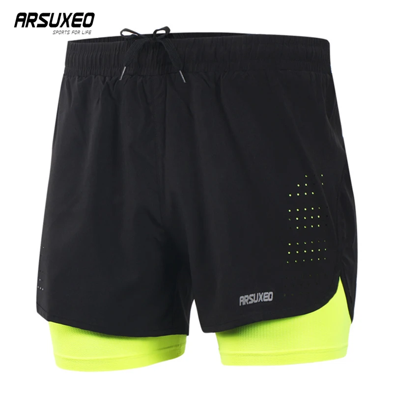 

ARSUXEO Men's Cycling Shorts Quick Drying Sweatpants With Pocket Loose Fitness Sports Shorts Breathable Mountain Bike Shorts