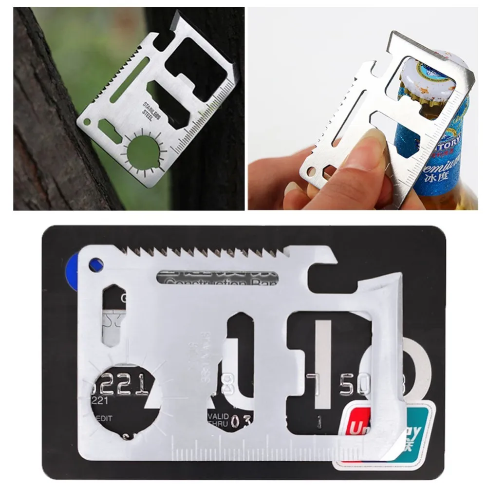 

11 in 1 Multifunction Portable Mini Tools for Outdoor Camping Survival hunting Military Credit Card SOS Pocket Army Tools