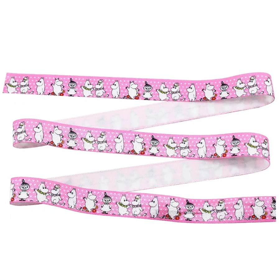 

50yards 5/8" 16mm cartoon Printed Folded over elastic FOE for Headwear Hairband Decoration DIY Sewing Crafts