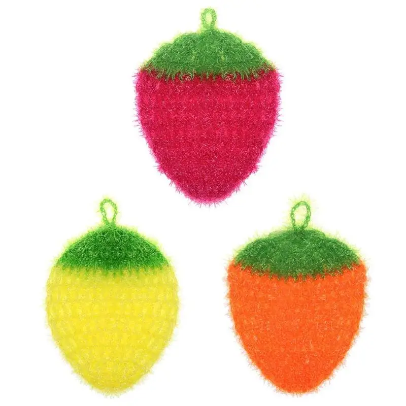 

1pcs Cute Strawberry Dishcloth Polyester Fiber Dishrag Washing Cloth Floral Printed Clean Towel Home Kitchen Cleaning Tools
