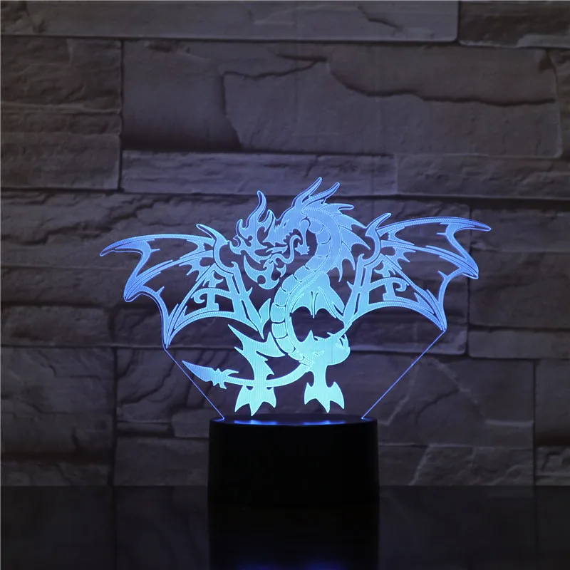 Fire Dragon 3d Led Light 7 Colors Night Lamp For Kid Gift Touch Usb Table Lampara Lampe Baby Sleeping Nightlight AW-1738 | Лампы и