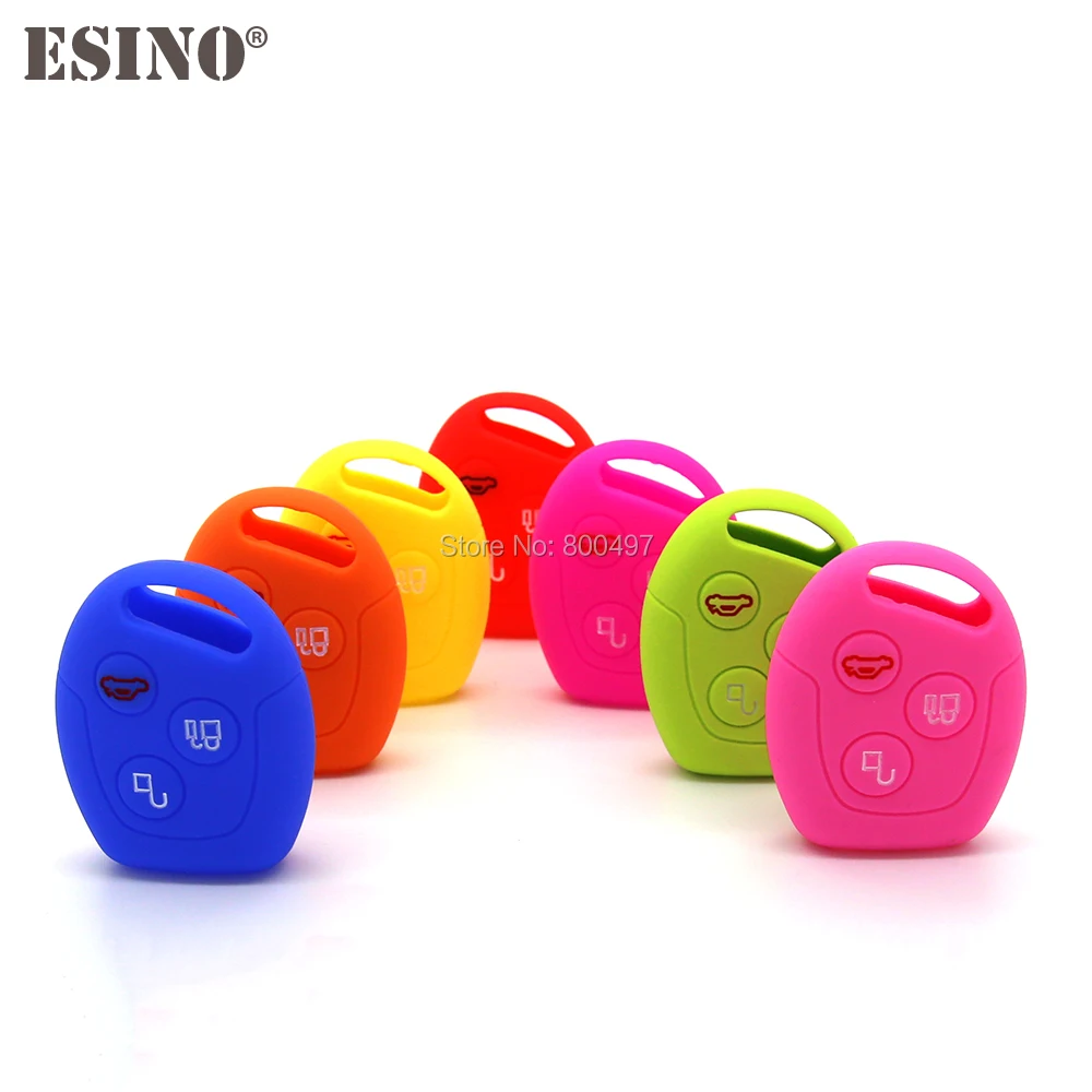 

Car Styling Accessory 3 Buttons Silicone Car Key Holder Remote Shell Case Cover For Ford Focus Fiesta KA Galaxy Mondeo Transit