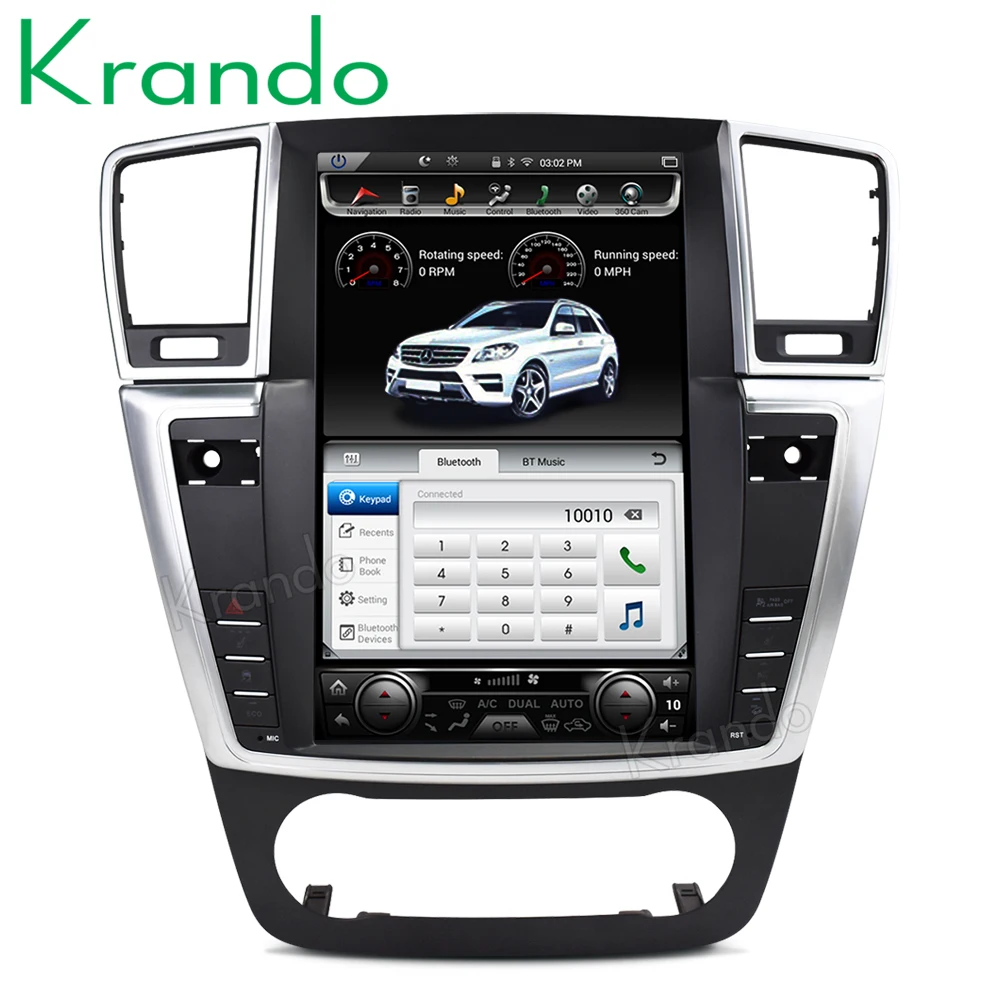 Perfect Krando Android 8.1 12.1" Tesla Vertical screen car multimedia player GPS for BENZ ML GL 2013-2015 navigation radio system 2