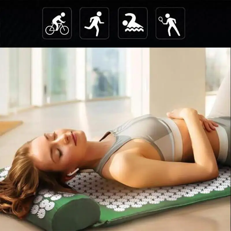 Massager appro 66x42cm Cushion Massage Mat Acupressure Relieve Back Body Pain Spike Mat Acupuncture Massage Yoga Mat with Pillow Massager appro 66x42cm Cushion Massage Mat Acupressure Relieve Back Body Pain Spike Mat Acupuncture Massage Yoga Mat with Pillow