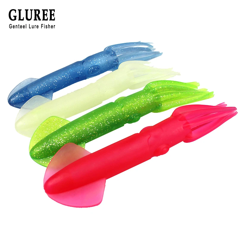 

GLUREE Big Squid Baits Fishing Lures Artificial Soft Fishing Bait 22cm 70g Saltwater Octopus Skirt Bait Deep Sea Fishing Tackle