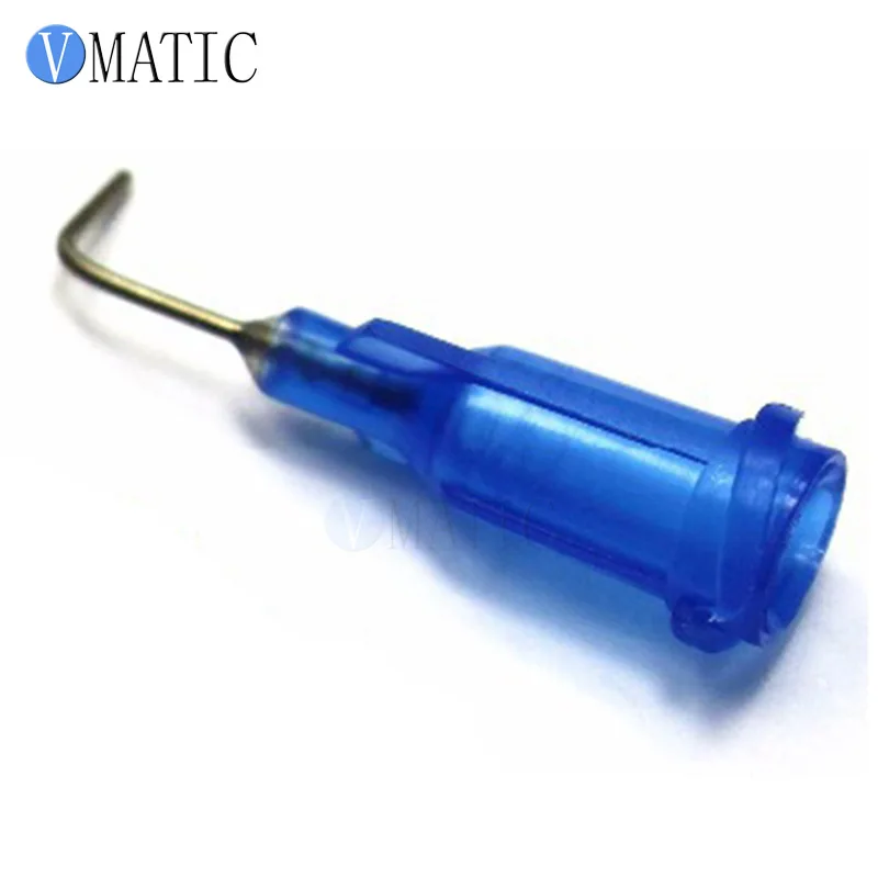 Free Shipping 100Pcs 22G Blue 0.5'' 90 Degree Bent Olive Luer Lock