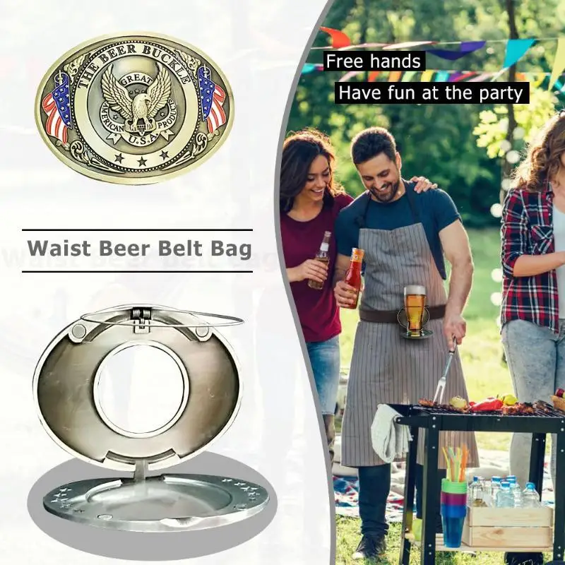 

Outdoor Metal Beer Head Belt Funny Bottle Buckle for Camping Can Holder