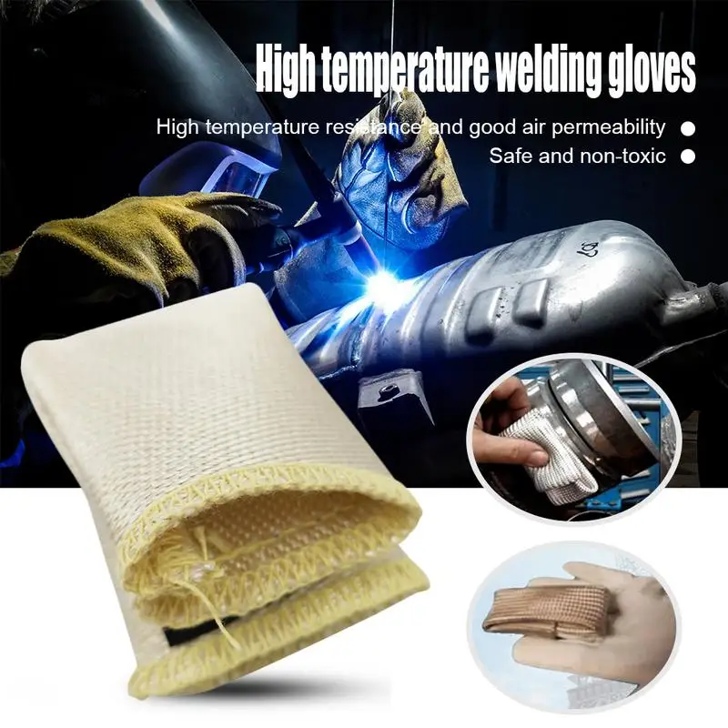 

Welding Protective Gloves High Temperature Fireproof Heat Insulation Finger Anti-Scalding Protective Cover Universal protective