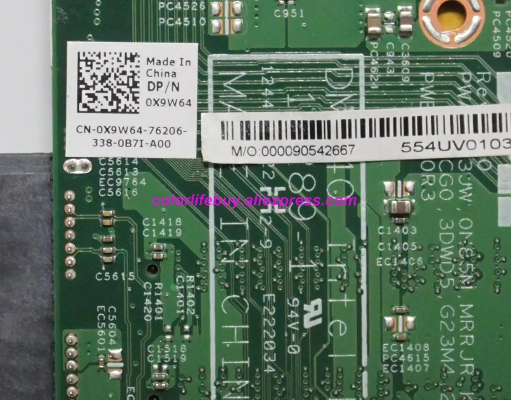 حقيقية CN-0X9W64 0X9W64 X9W64 w i5-3337U CPU اللوحة المحمول اللوحة الأم لديل انسبايرون 14z 5423 الكمبيوتر الدفتري