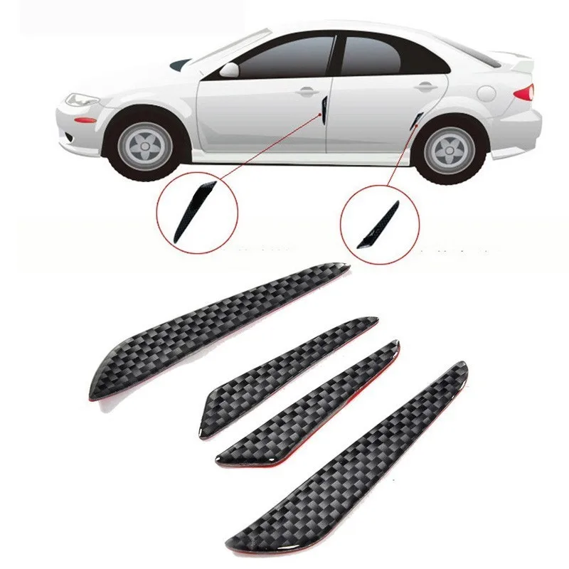 

4PC/SET Carbon Fiber Car Door Edge Guard Strip Scratch Protector Anti-collision Trim Door Edge Guard Stickers