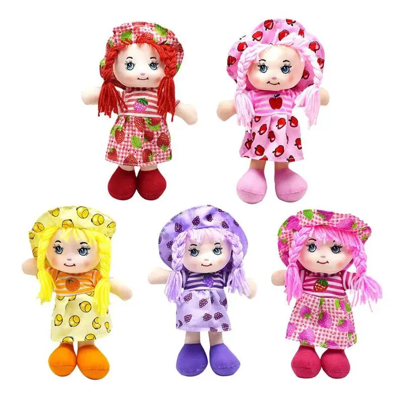 

25CM Doll Stuffed Toys Kawaii Fruit Skirt Hat Rag Doll Soft Cute Baby Cloth Toys Children Birthday Gifts for for Baby Girl Dolls