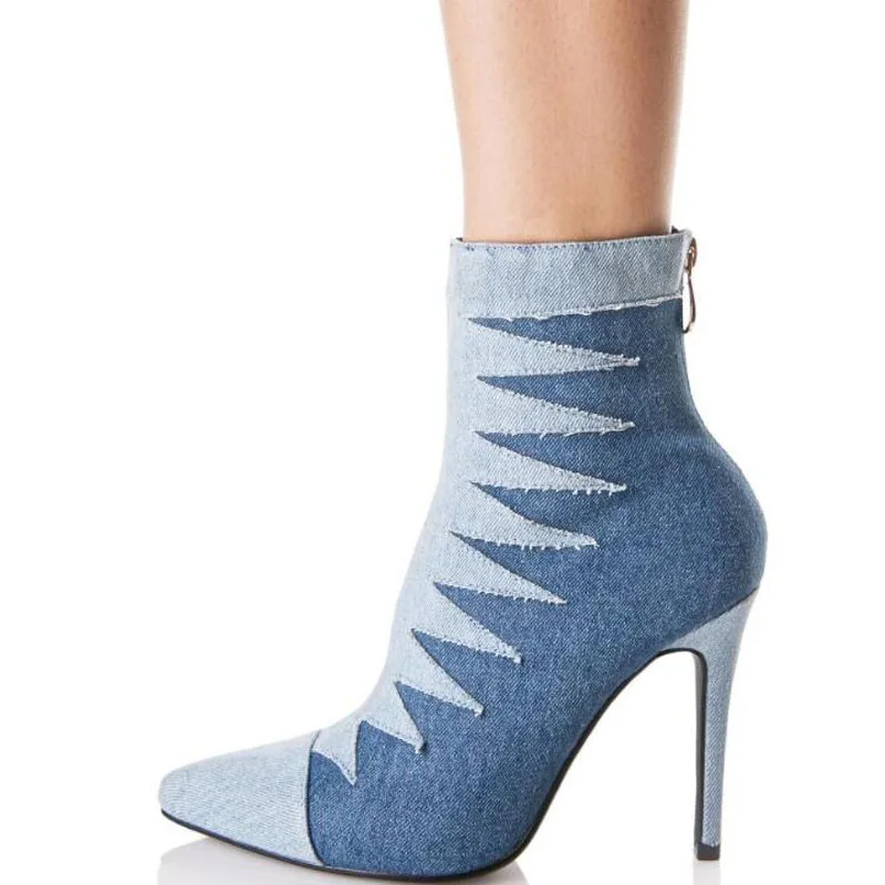 triangle heel boots