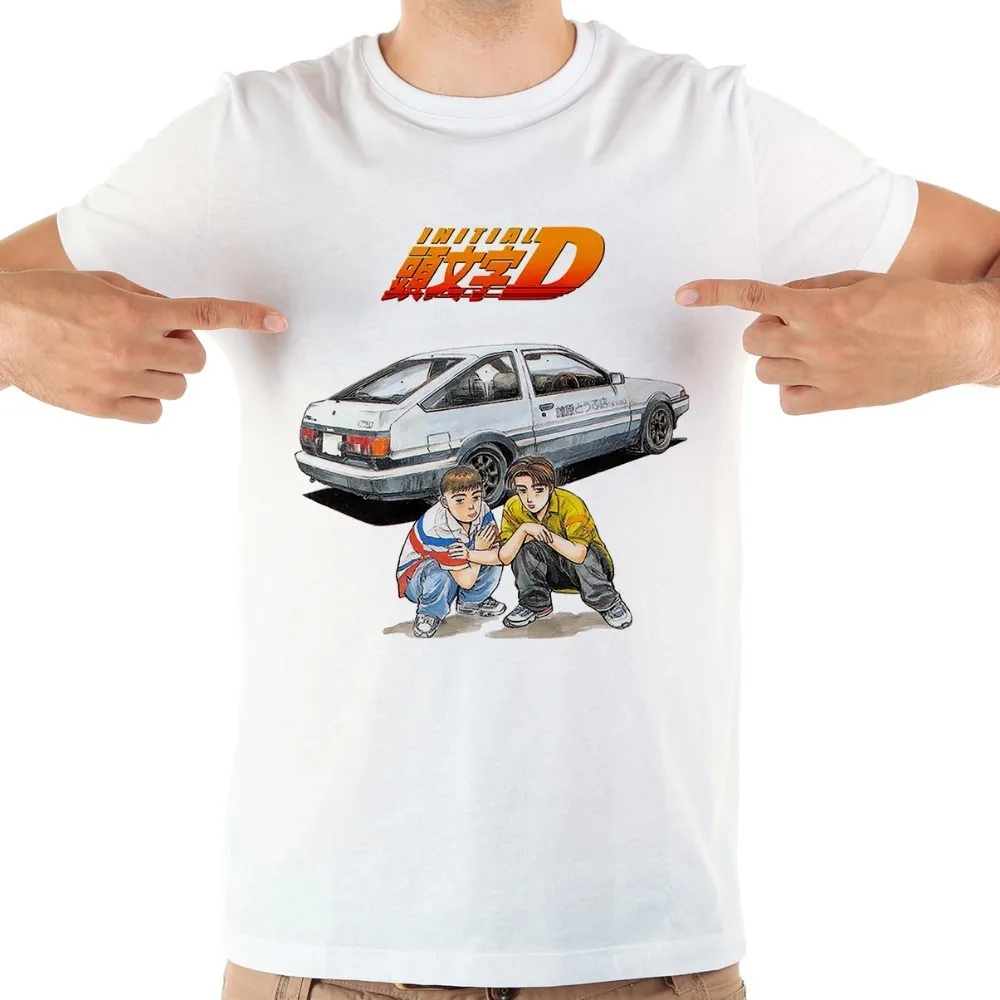 日本アニメ頭文字d藤原takumi赤木マコsayuki面白いtシャツメンズ夏新白半袖カジュアルtシャツ Tシャツ Aliexpress