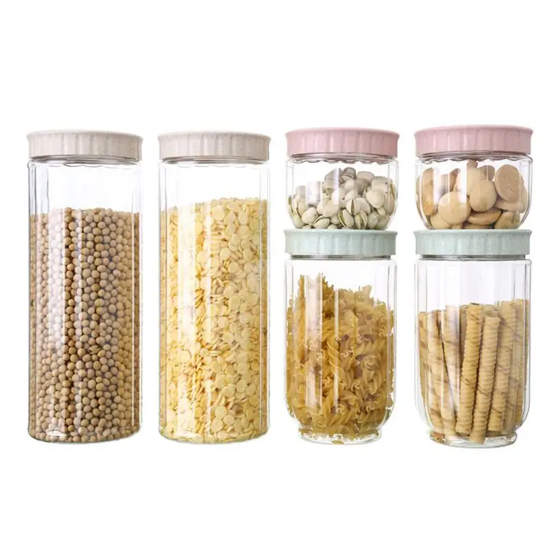 

Transparent Glass Jars Seal Jars Grains Storage Bottles Spice Jar Kitchen Storage Cans Kitchen Storage Organization