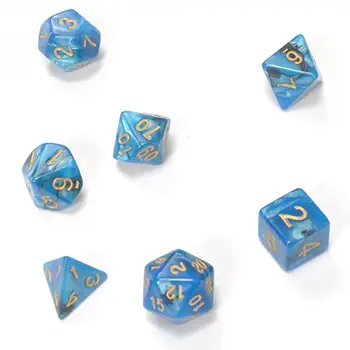 

7pcs/set Creative RPG Game Dice D&D Colorful Multicolor Dice Mixed D4 D6 D8 D10 D12 D20 Game Dice