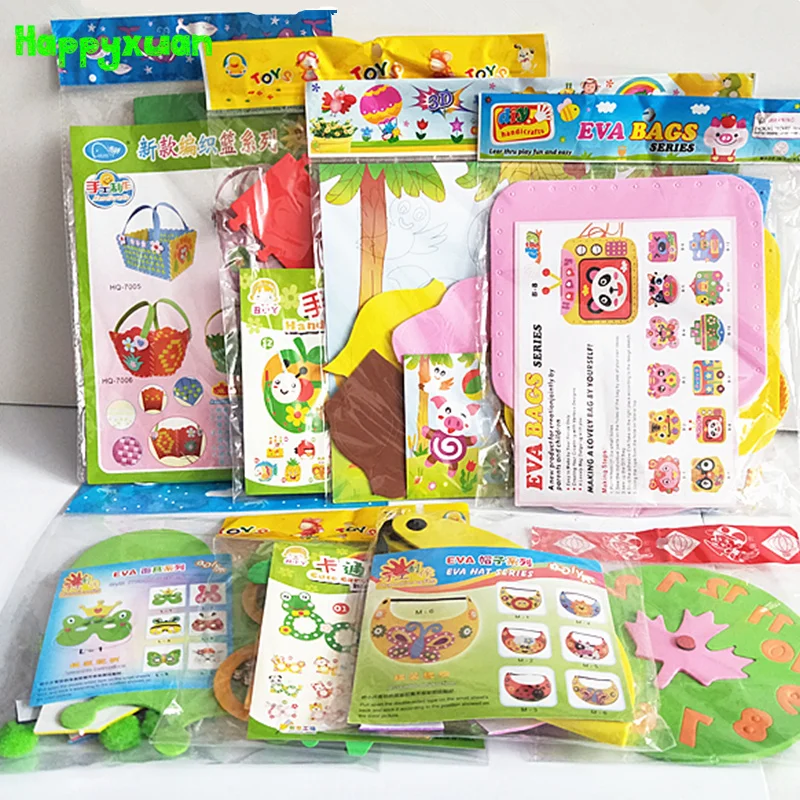 Jardim de Infância Happyxuan Projetos Lote Crianças Faça Você Mesmo Art Craft Kits Grupo Brinquedo Educativo Espuma Eva Adesivos Artesanal Criativa Meninas Presente 8 –