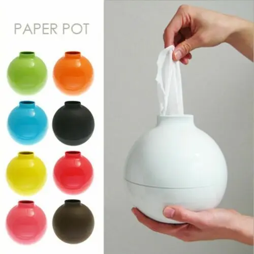 

Round Bomb-Shape Tissue Box Toilet Paper Pot Paper Napkin Holder Case Home AU
