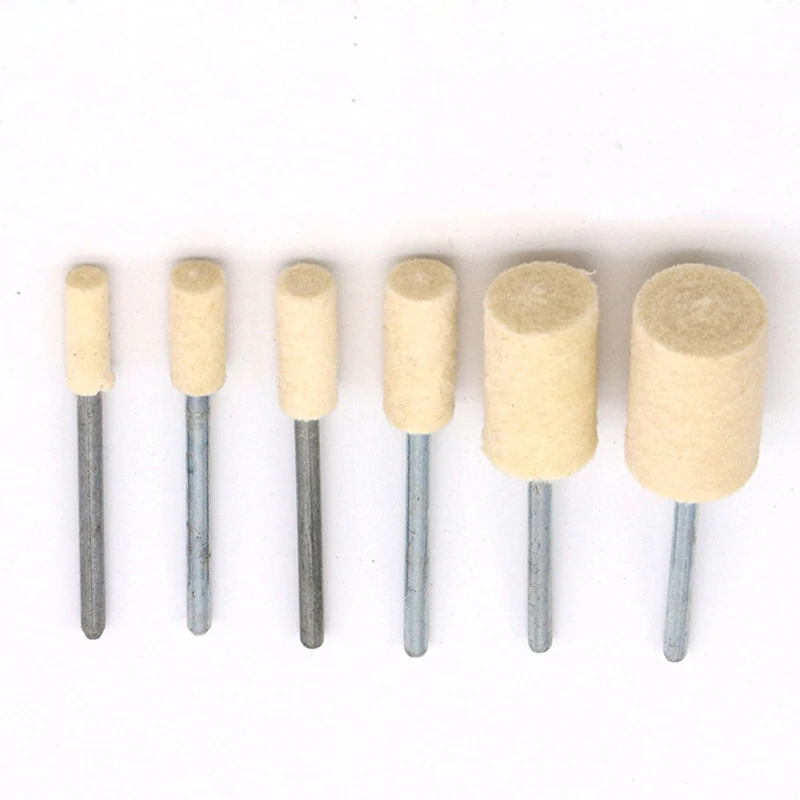 

12pcs Cylinder Wool Grinding Heads Polishing For Rotary Tool Buffing Wheels Used For Mirror Polishing Of Various Parts