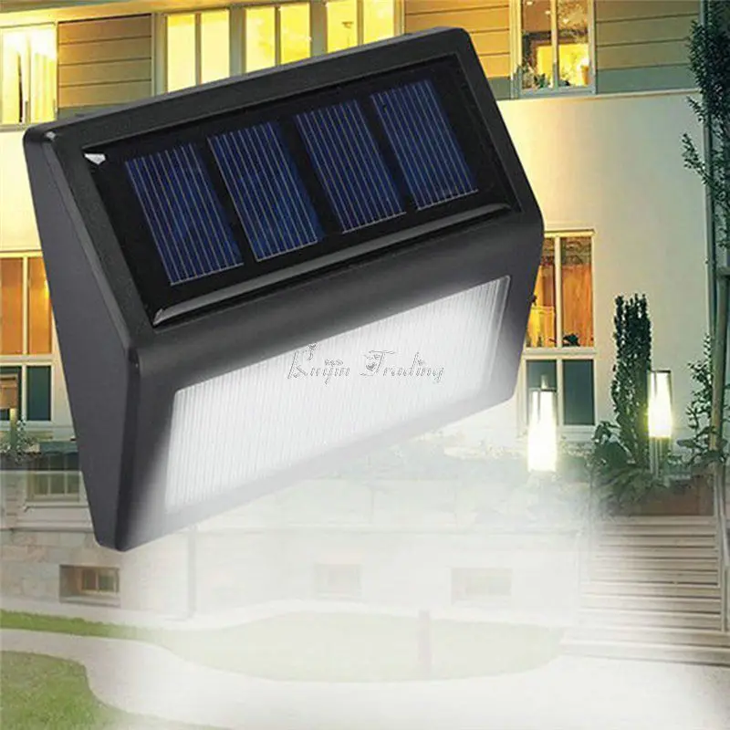 Koop IP65 Waterdichte Solar Lamp Muur Gemonteerde Lamp Dek Yard Pathway Veranda Tuin Decoratie 6 LED Beveiliging Outdoor Light Blaker 1 st