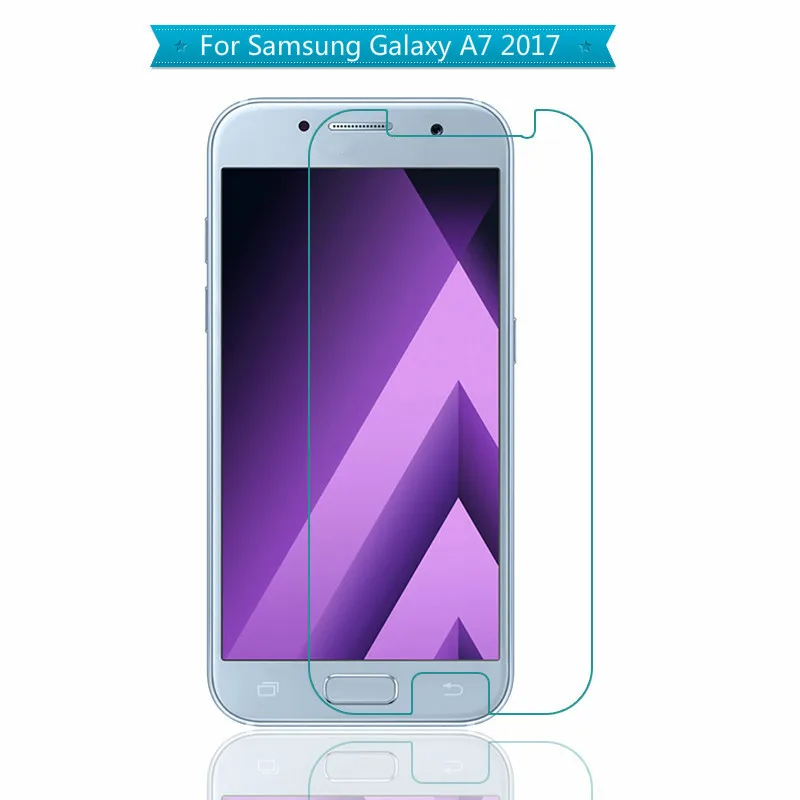 2.5D стеклянный чехол для Samsung Galaxy A7 2017 Защита экрана закаленное стекло с двумя