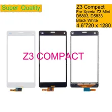 10Pcs/lot For Sony Xperia Z3 Compact Z3 Mini M55W D5803 D5833 Touch Screen Digitizer Front Glass Panel Sensor Lens NO LCD 4.6 10Pcs/lot For Sony Xperia Z3 Compact Z3 Mini M55W D5803 D5833 Touch Screen Digitizer Front Glass Panel Sensor Lens NO LCD 4.6