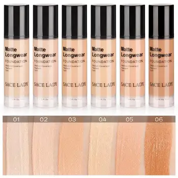 

Lady 30ml Face Foundation Makeup Professional Base Make Up For Dark Skin Matte Cream Oil Control Liquid Natural Cosmetic
